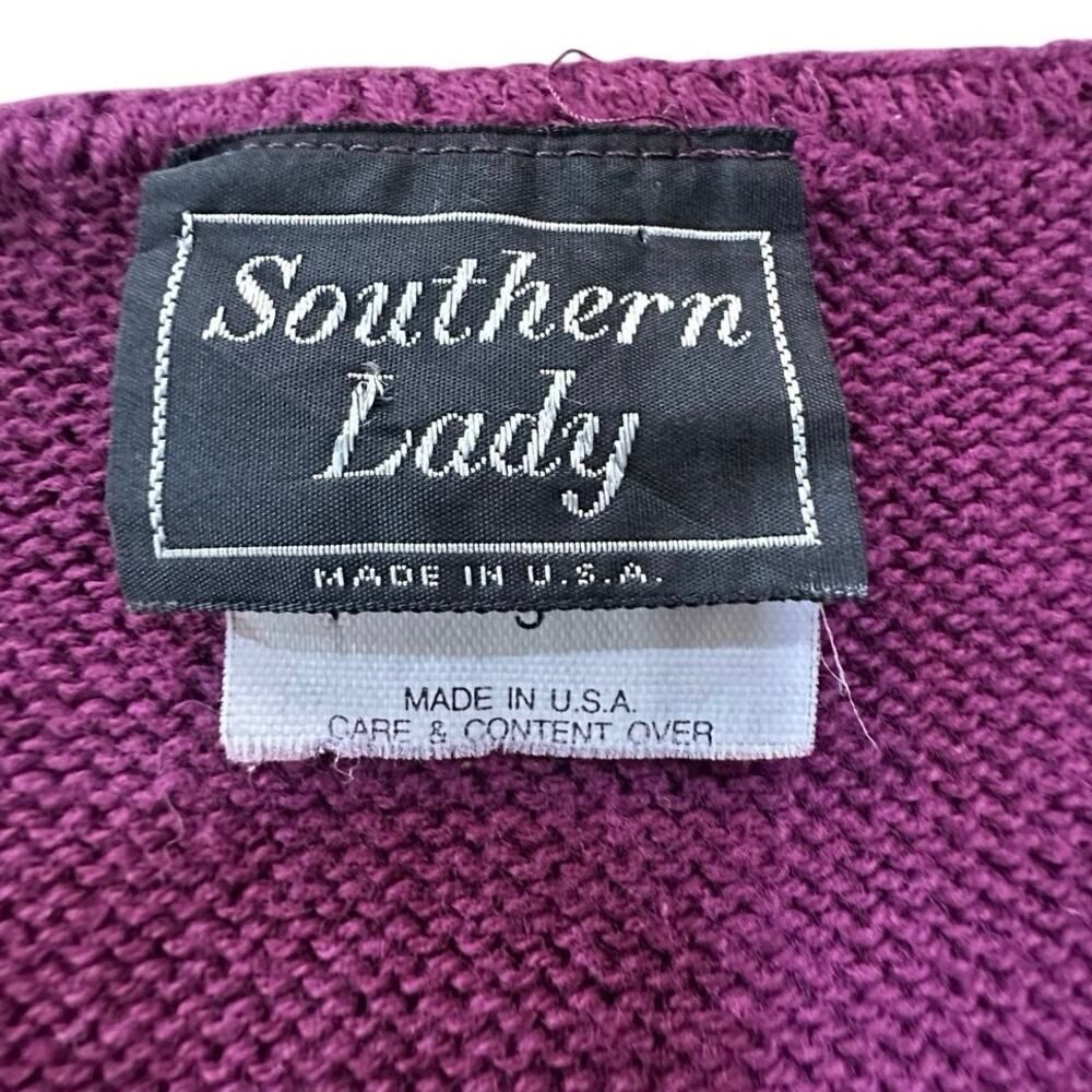 Vintage Southern Lady Cap Sleeve Magenta Crewneck Knit Sweater Vest Size Small - Picture 7 of 15
